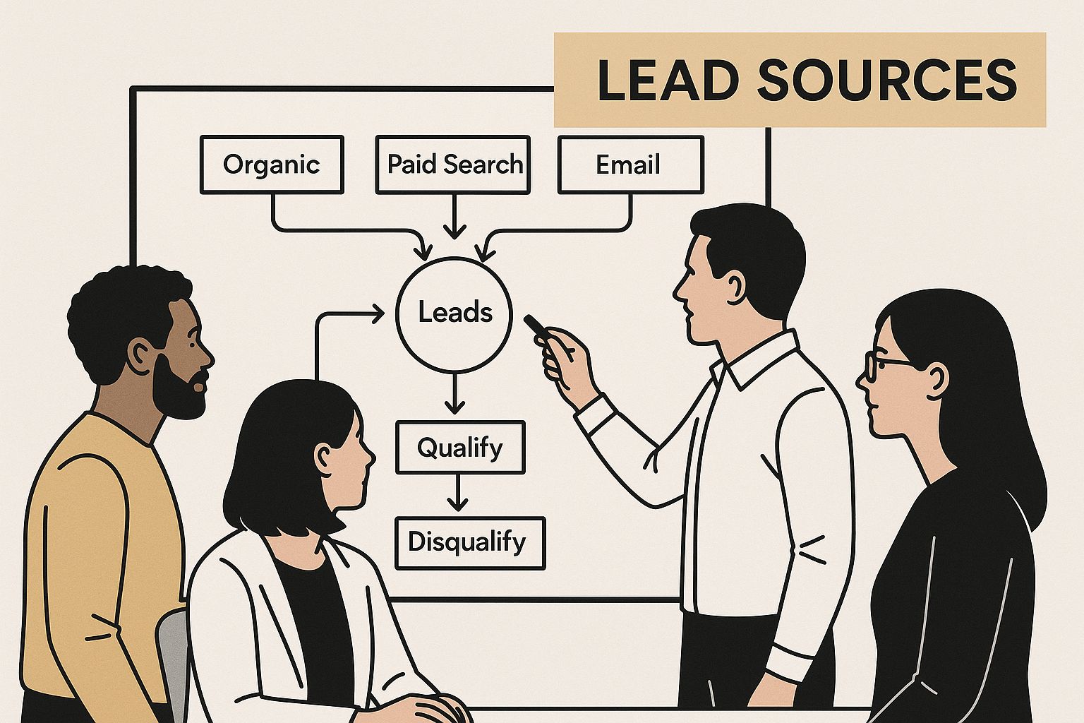 Infographic about lead source analysis
