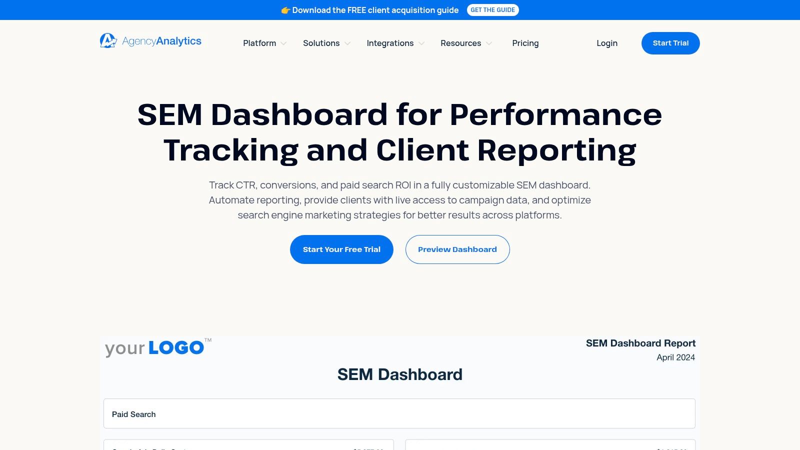 AgencyAnalytics – SEO Dashboards and Templates