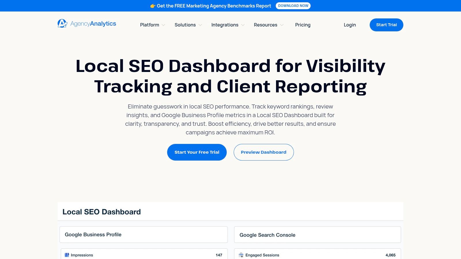 AgencyAnalytics – SEO Dashboard Templates (white-label)