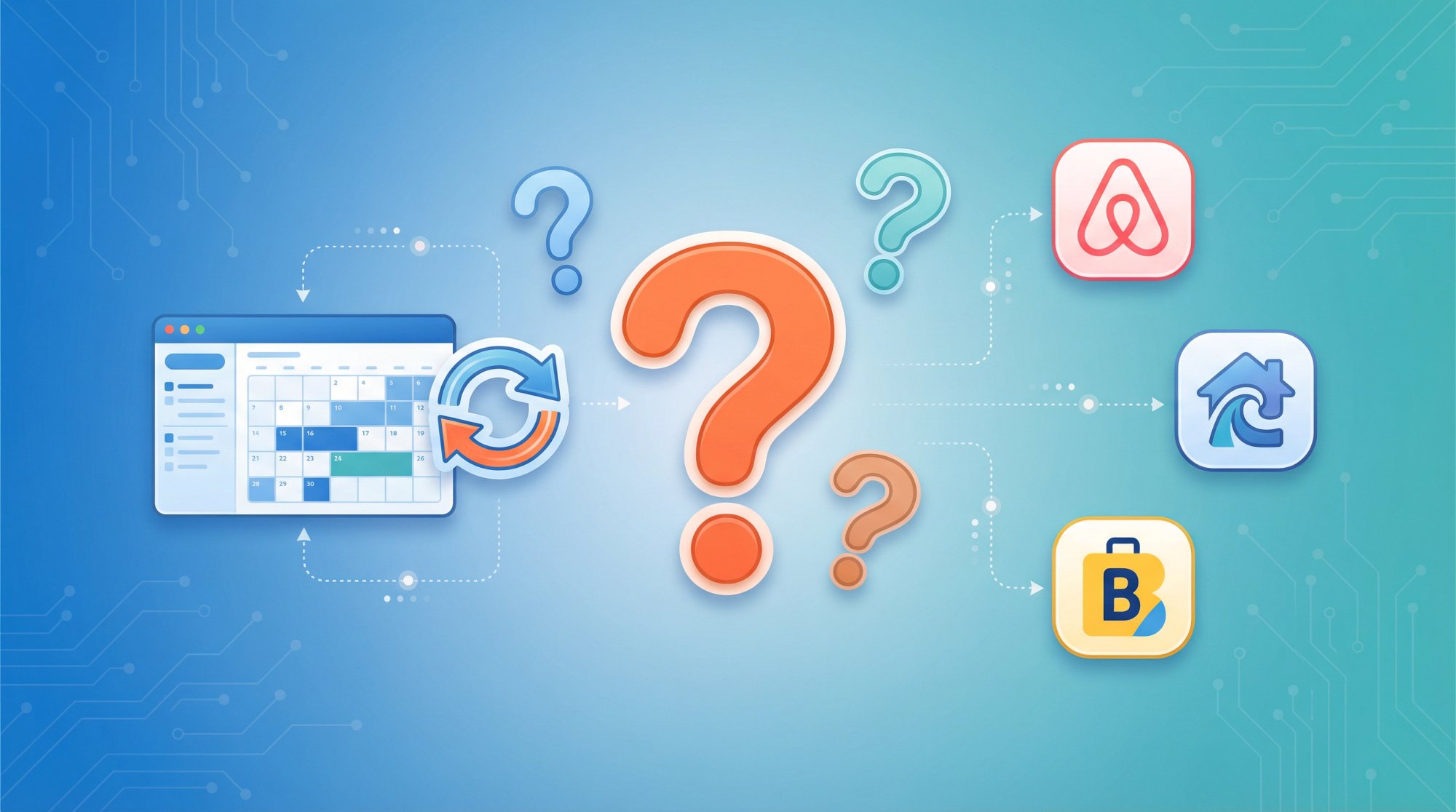 Frequently asked questions about Airbnb channel managers with clean iconography and helpful design