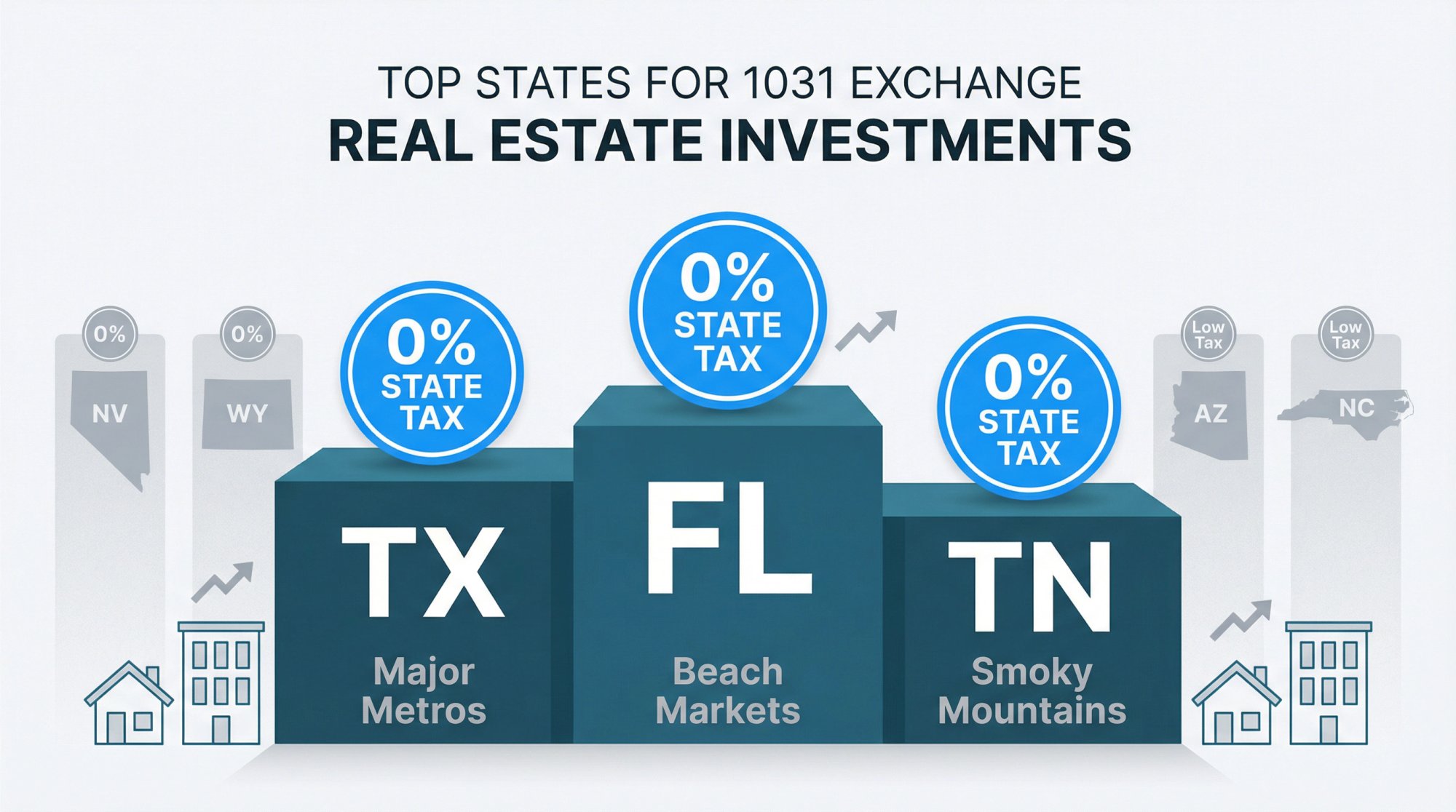 Top tax-friendly states for 1031 exchanges ranked by investor appeal with zero-percent tax rates