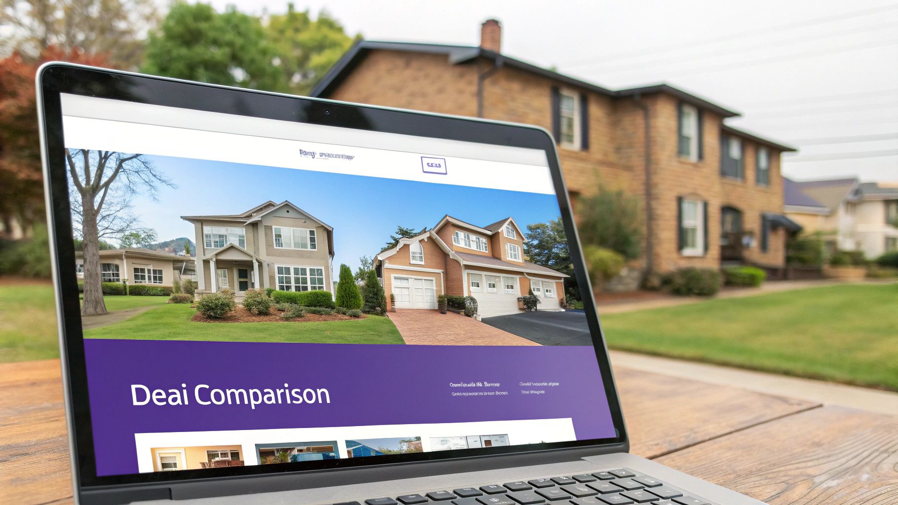 Two different types of houses, one urban and one suburban, being compared side-by-side.