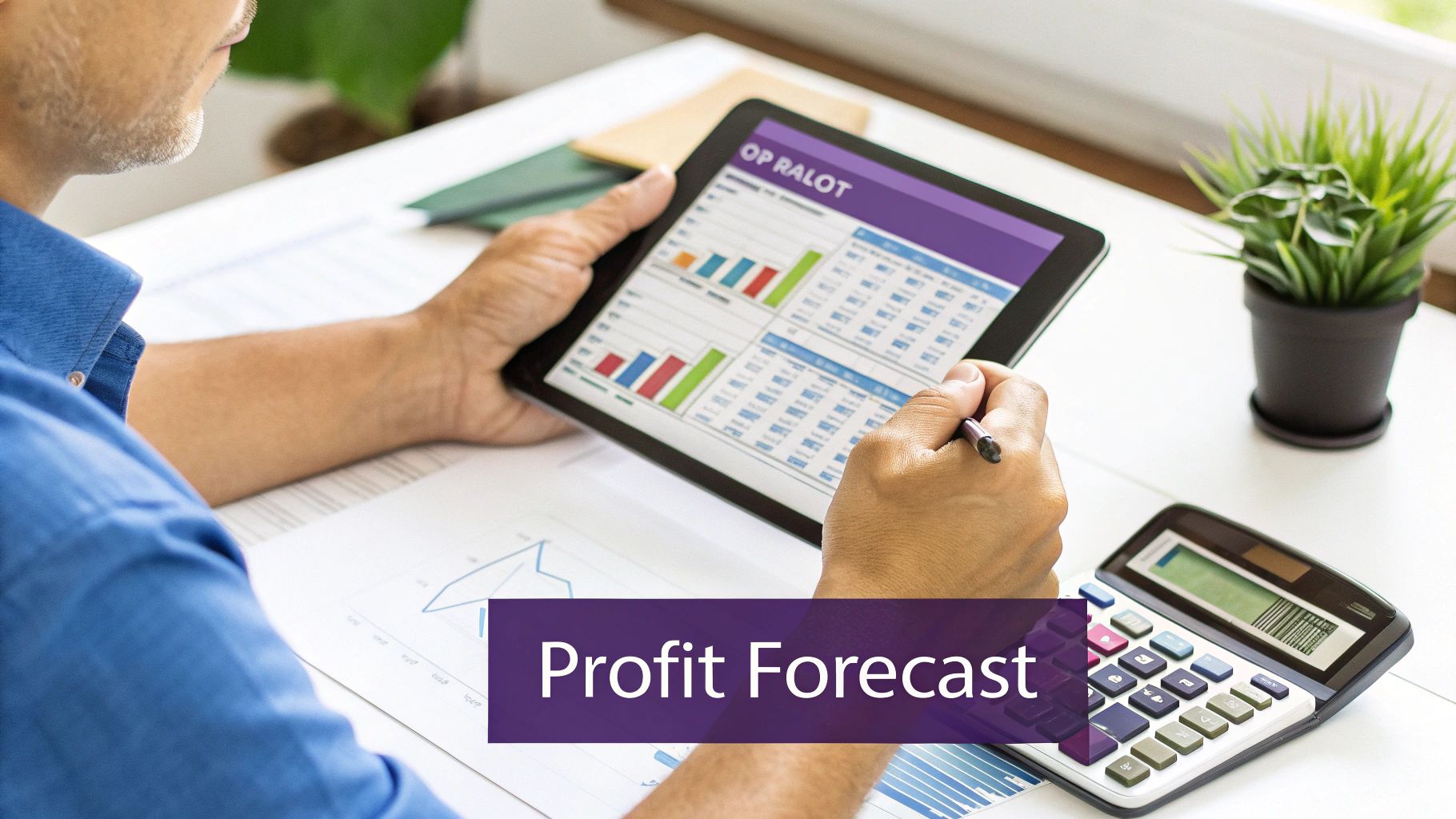 A financial dashboard showing revenue projections and profitability metrics for a short term rental market analysis