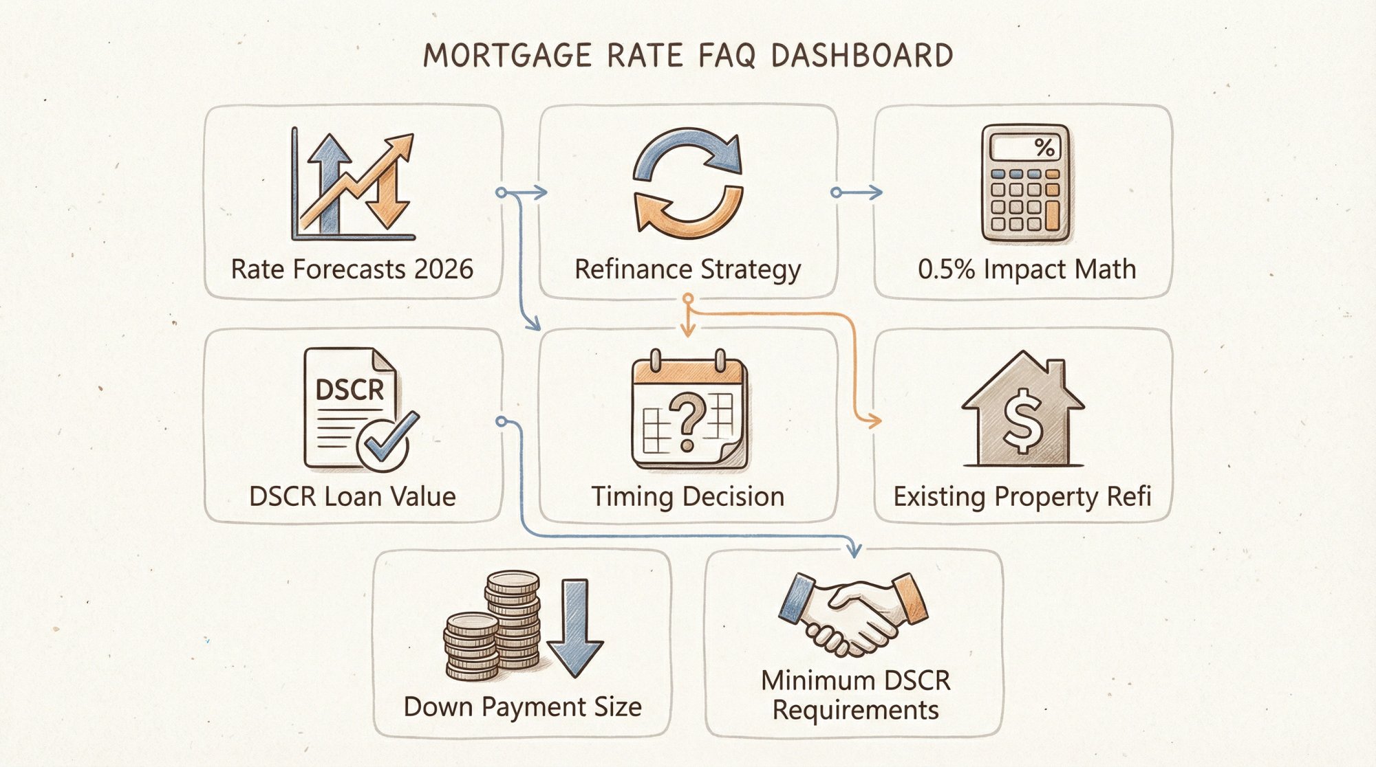 Visual guide to 8 key mortgage rate questions for STR investors in 2026