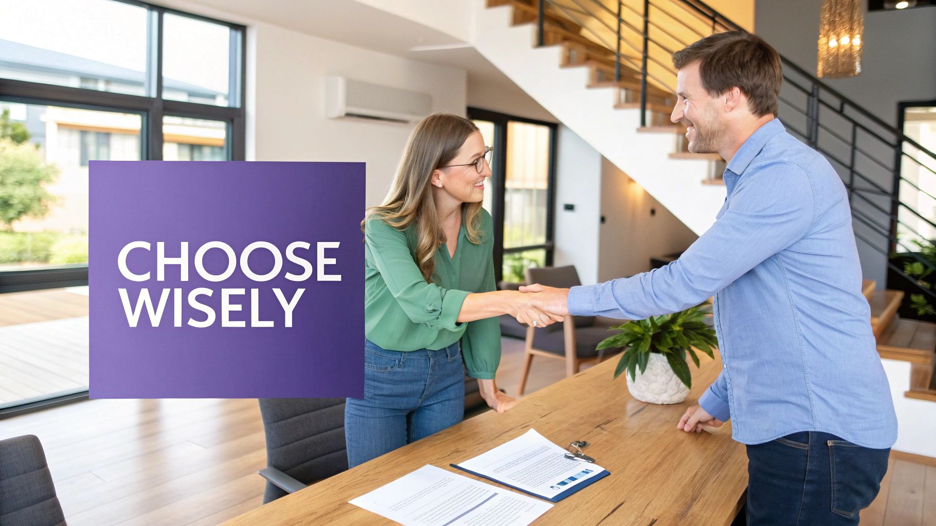 An investor reviewing a contract with a potential property manager