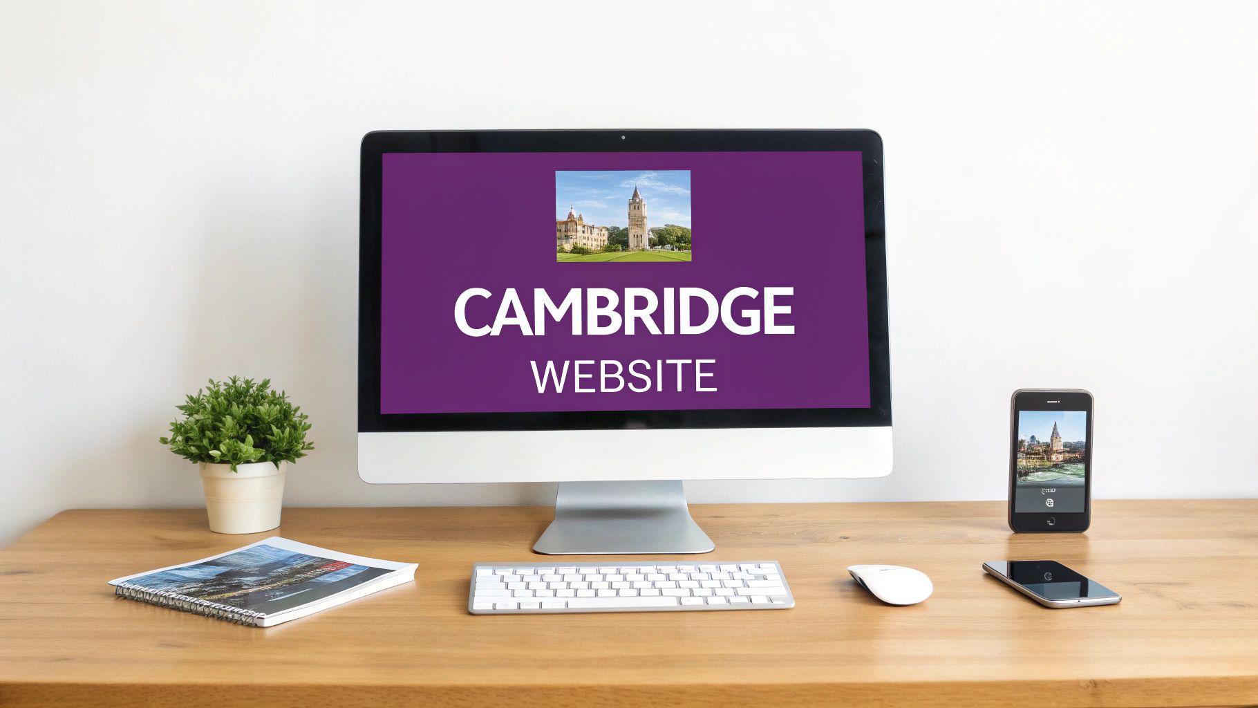 A person working on a laptop, optimising a website for a Cambridge audience.