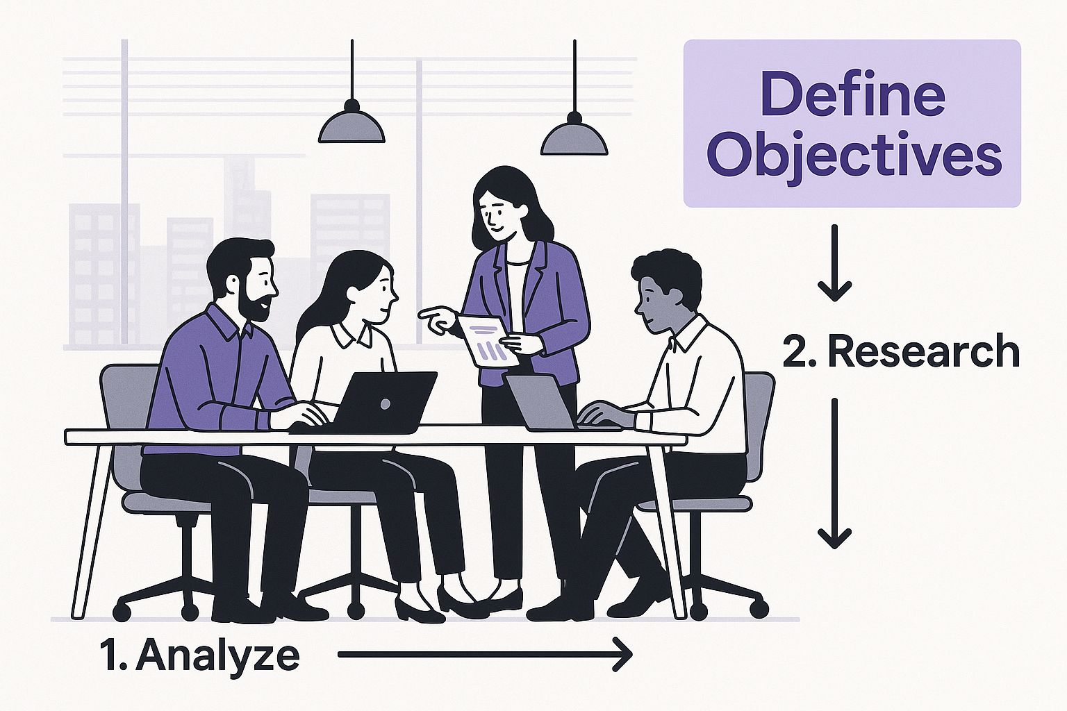 Infographic about how to conduct competitor analysis