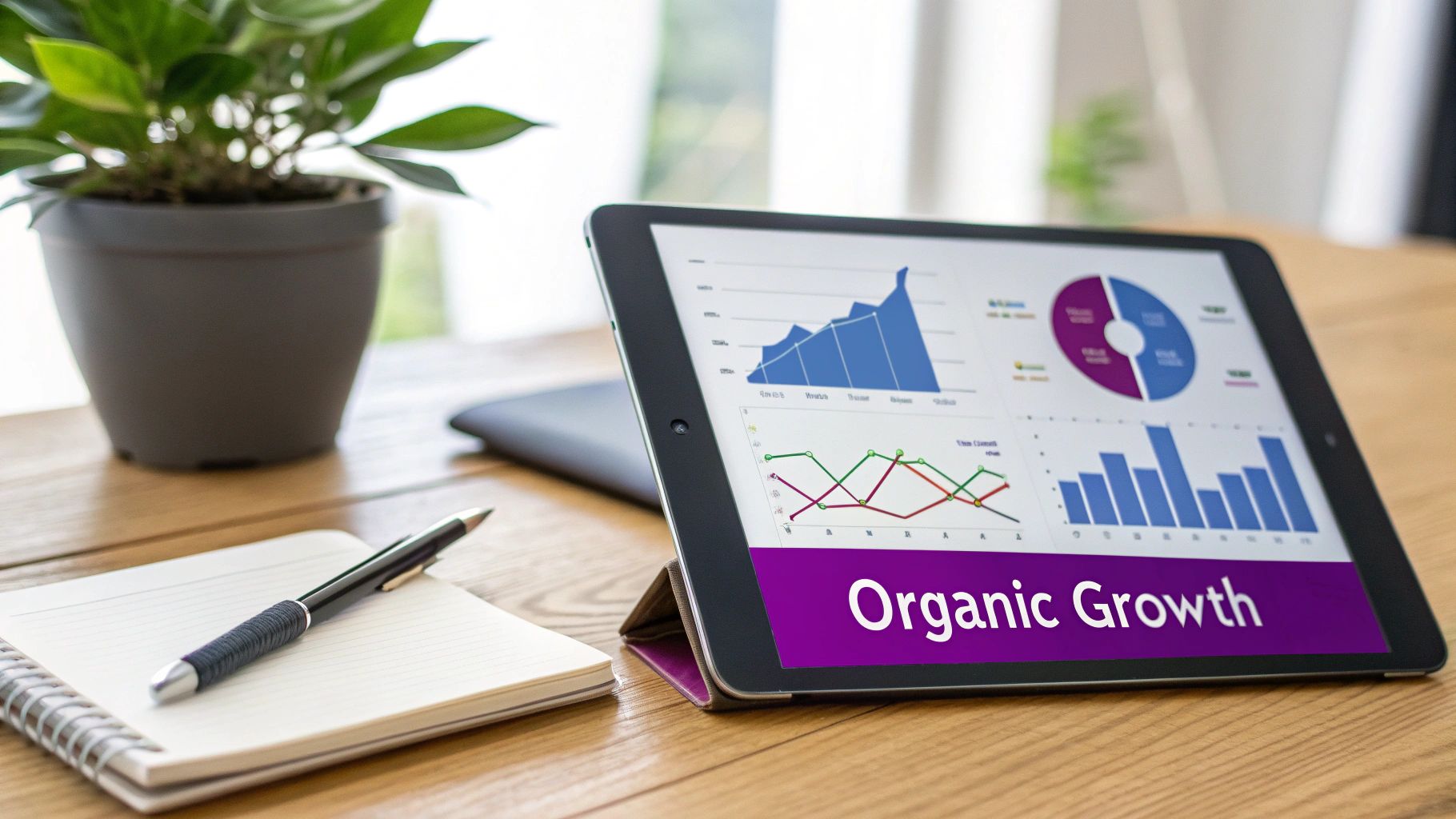 Graph showing an upward trend in website performance metrics.