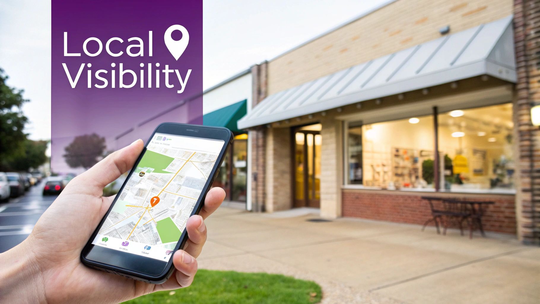 A person using a laptop to manage their local business profile