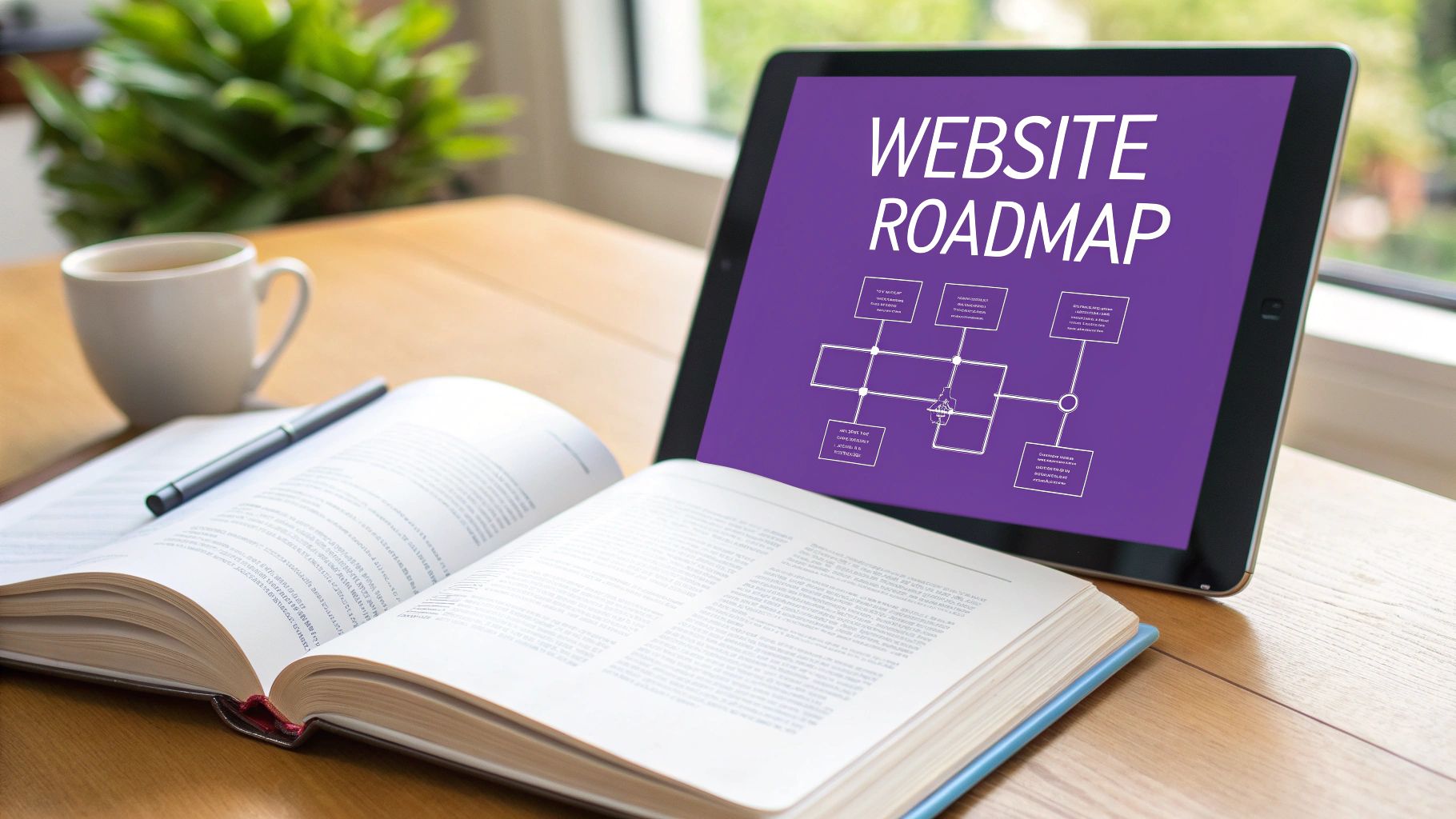 A flowchart showing how an XML sitemap helps search engines find website pages.