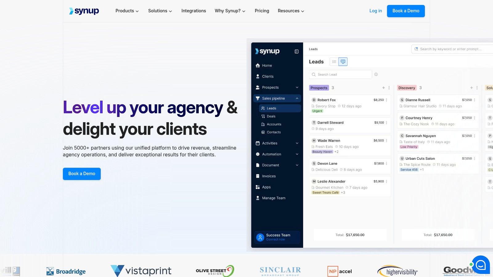 Synup dashboard displaying review management features