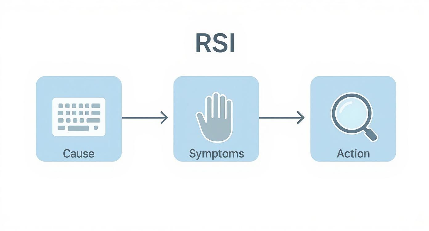 Infographic about how to prevent repetitive strain injury