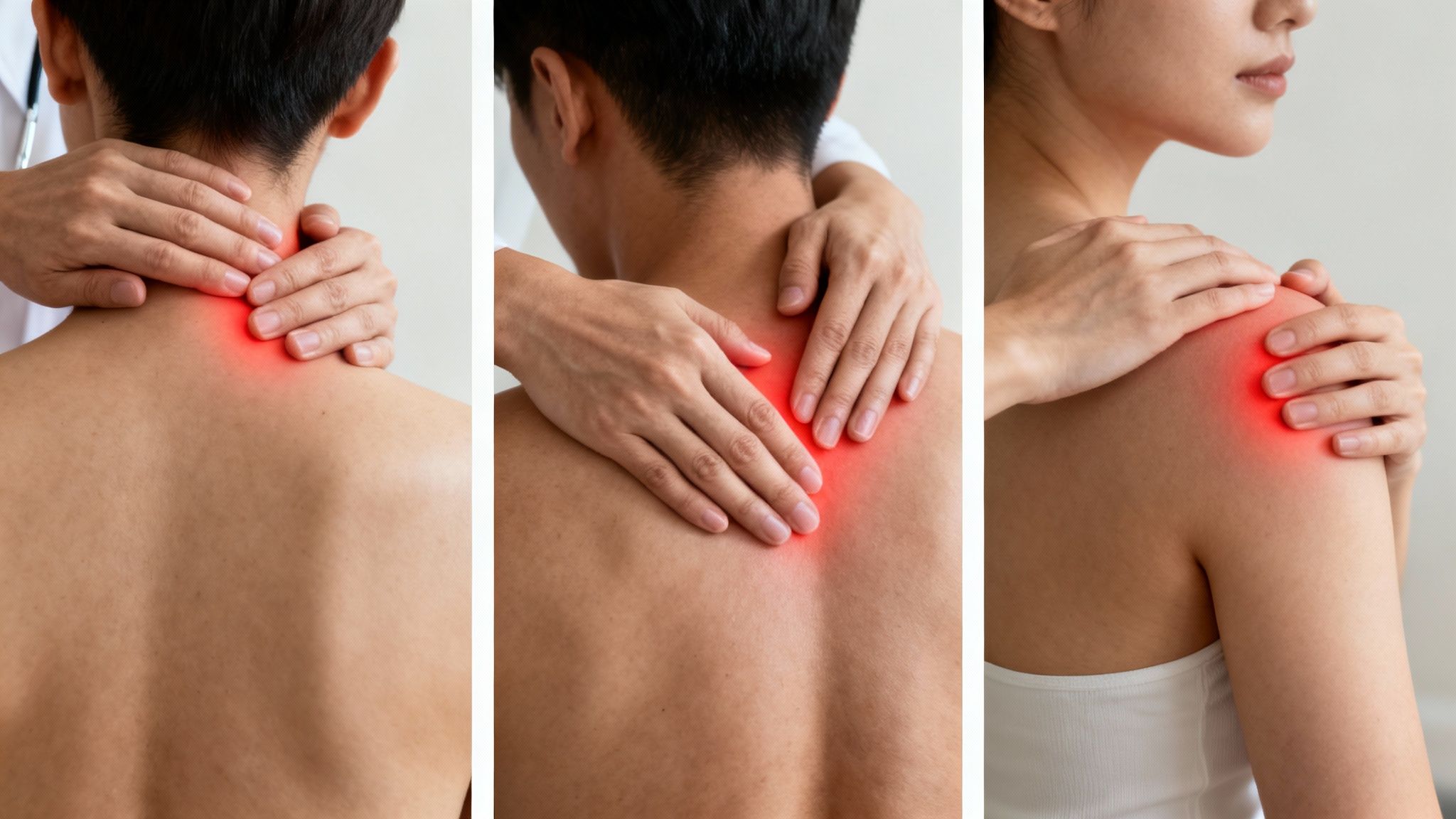 A client receives a sports remedial massage targeting their back muscles.