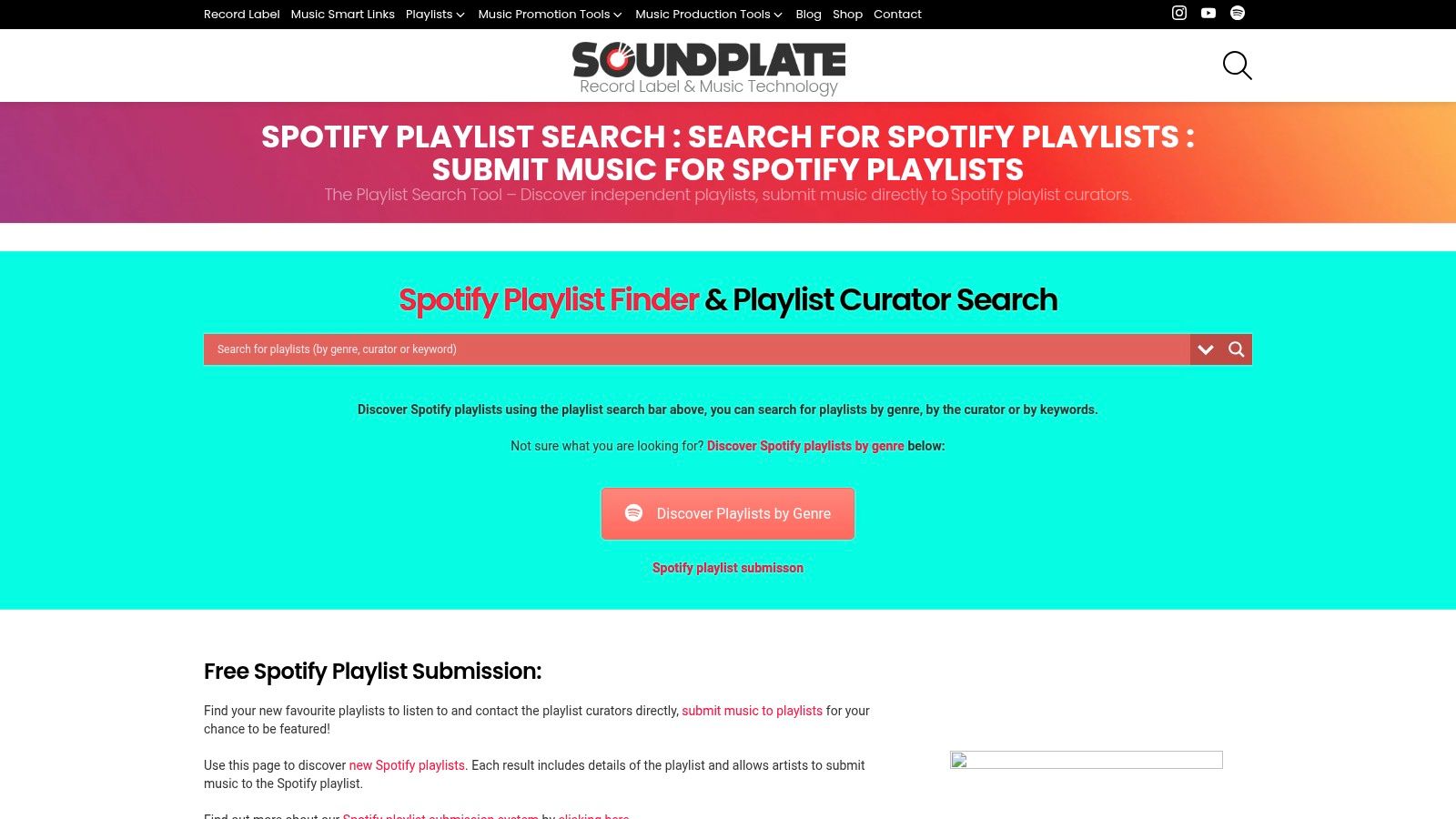 Soundplate – Spotify Playlist Finder