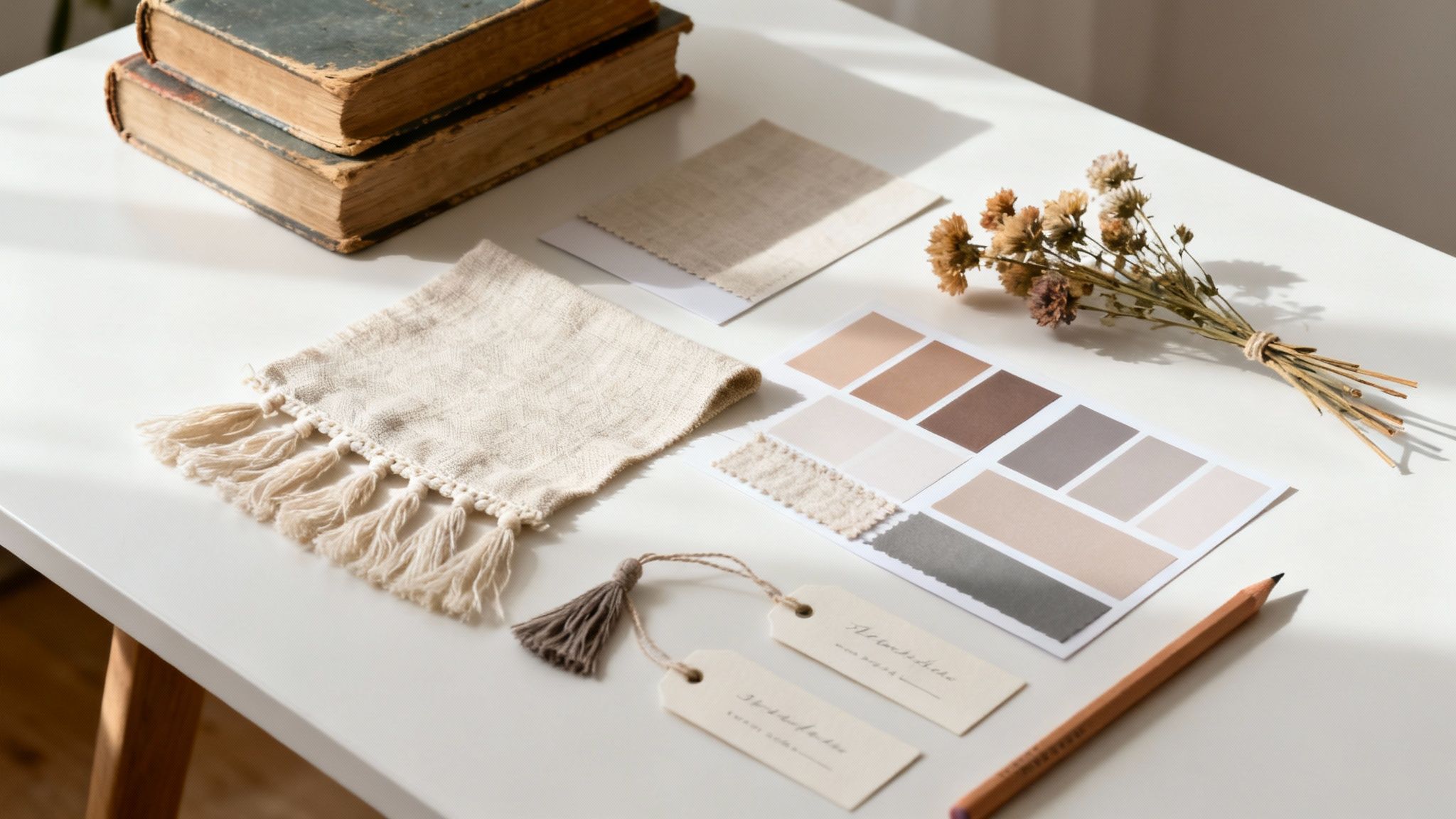 A vibrant and colourful birthday party theme with paper flowers, festive banners, and a mood board in the background.