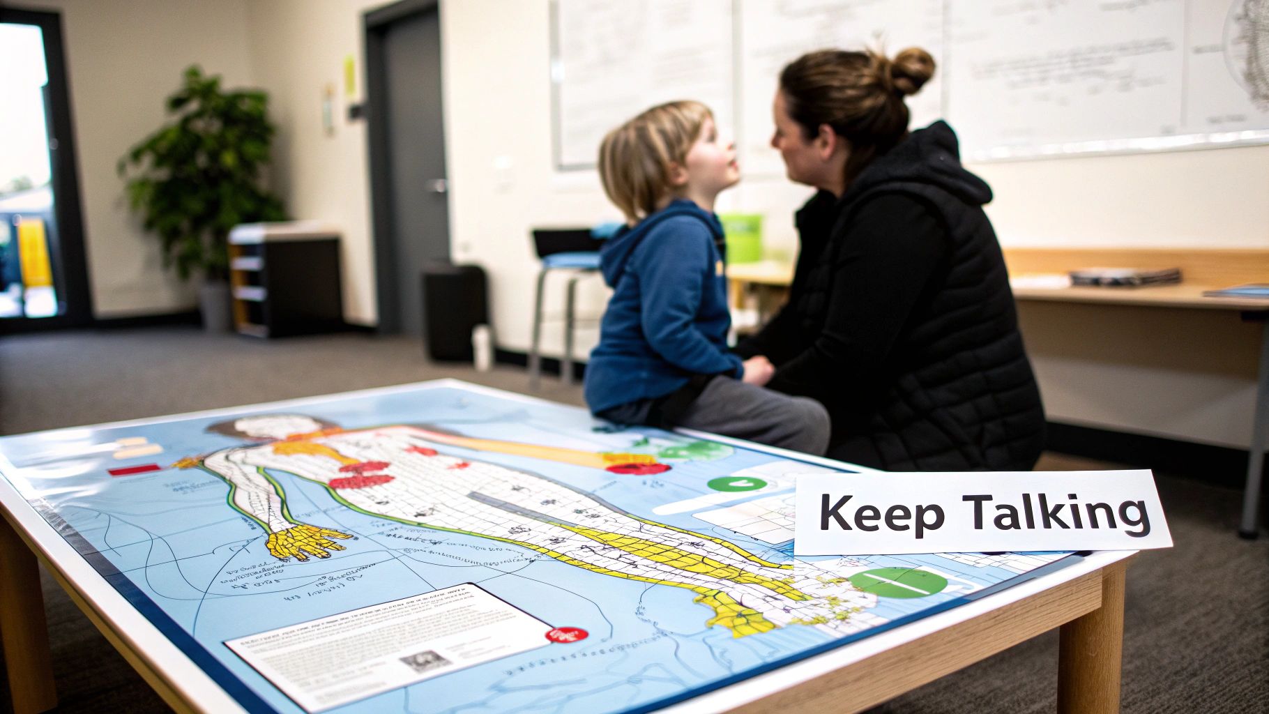 Completed body map on table ready for discussion