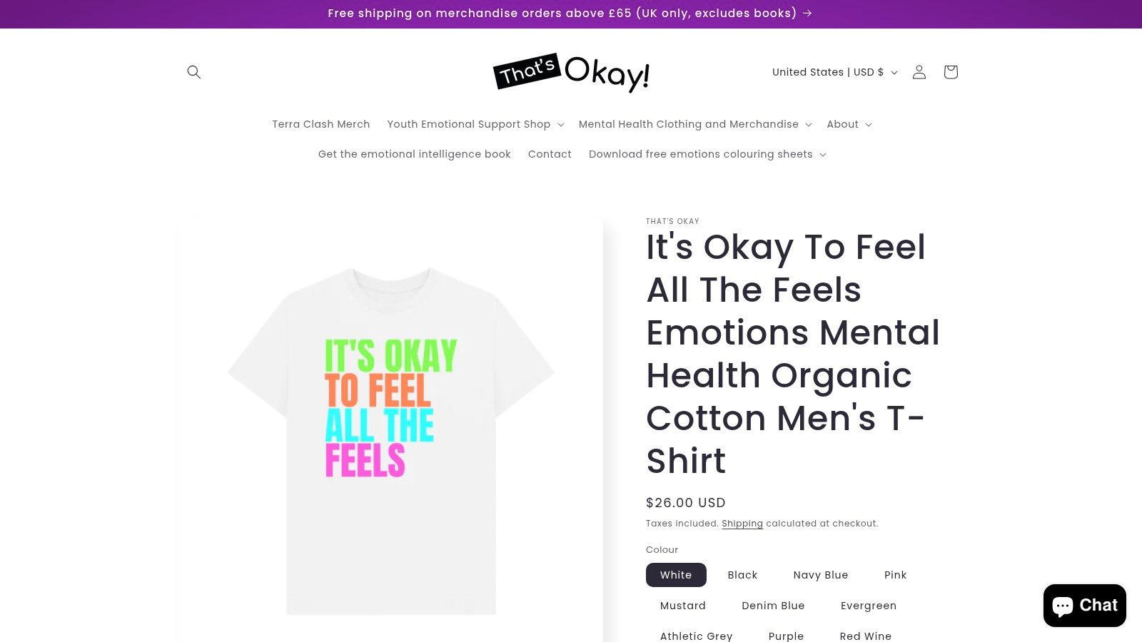 “It’s Okay To Feel All The Feels” Organic Cotton T‑Shirt