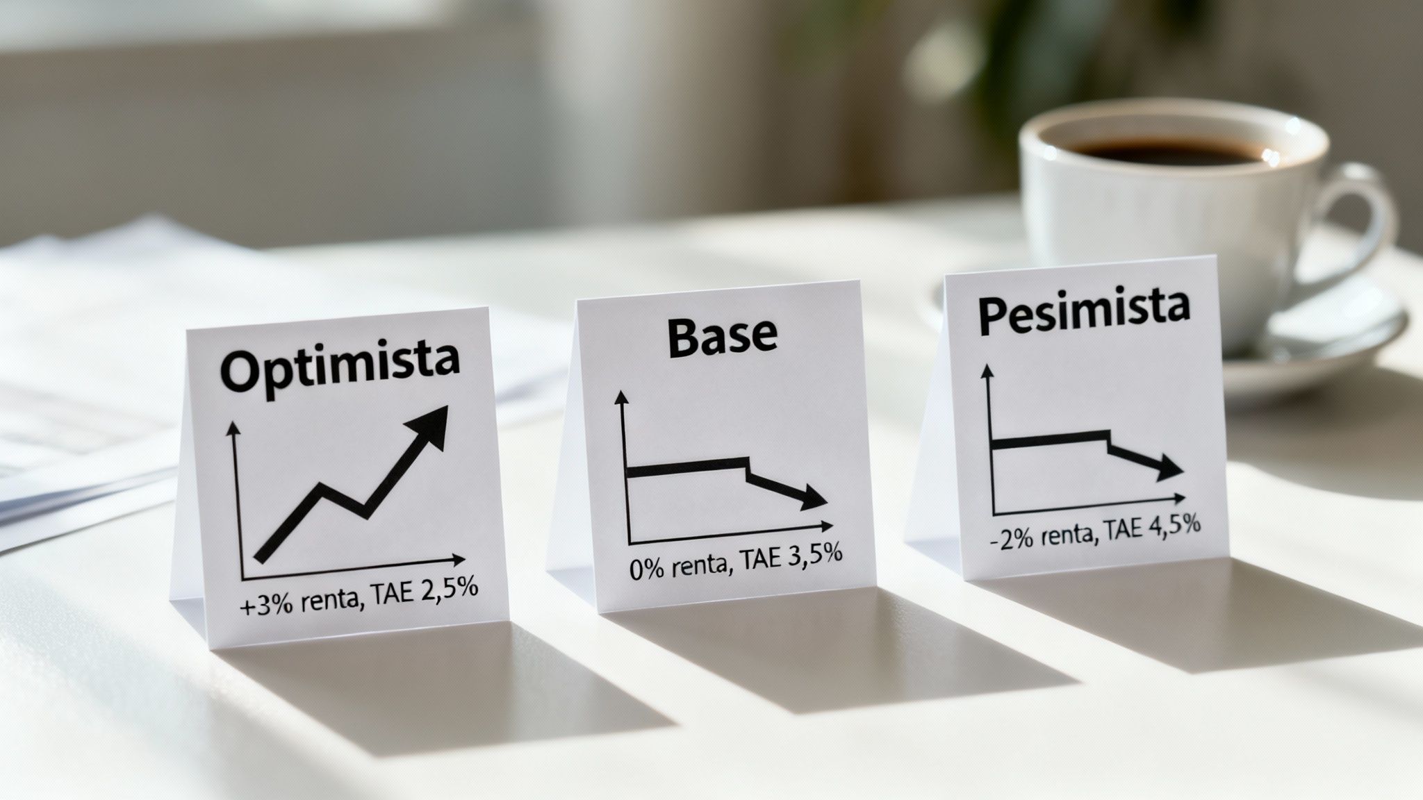 Gráfico de escenarios financieros