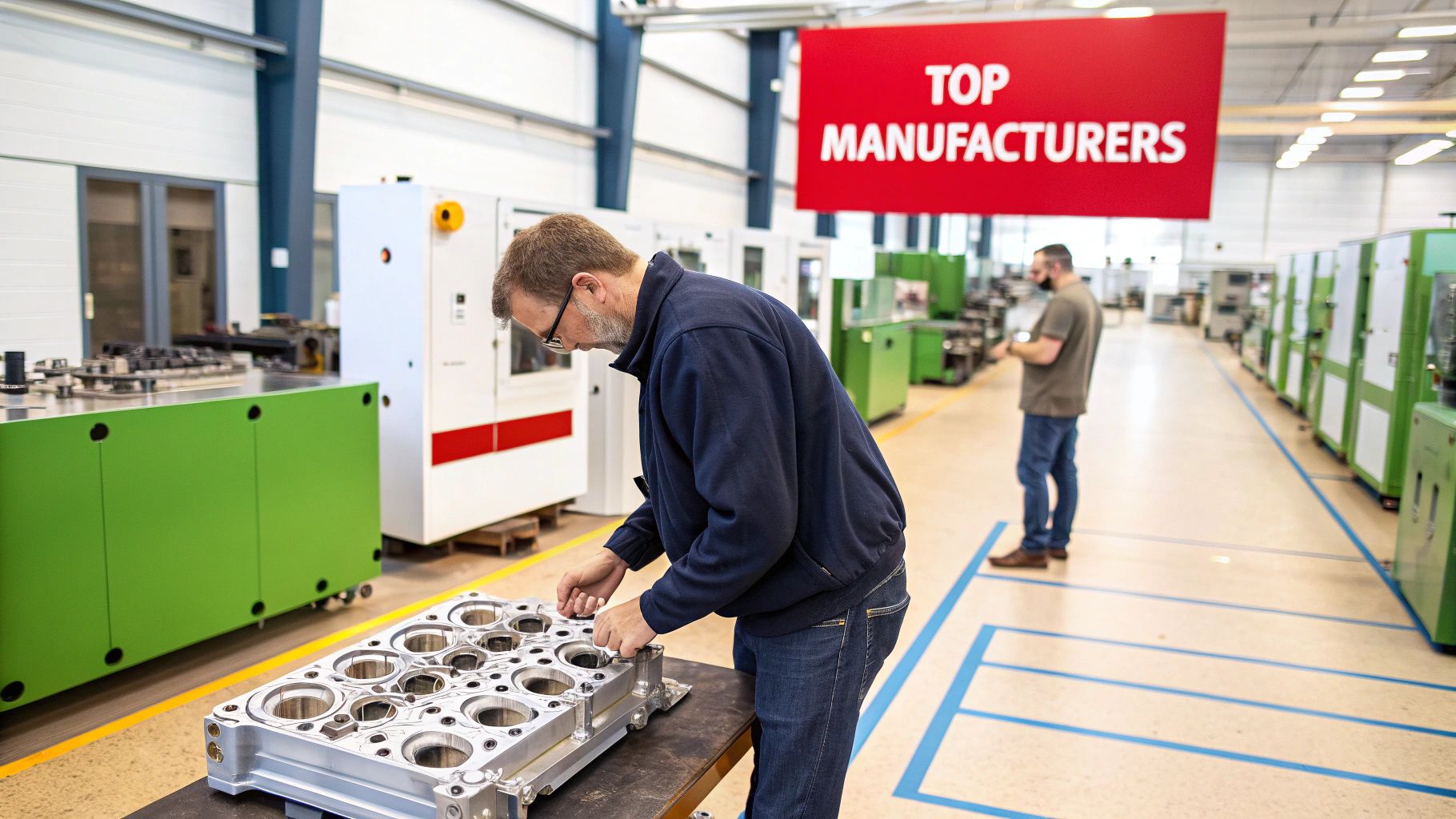 A well-organized auto parts retail store with clearly marked aisles and shelves stocked with various car components.