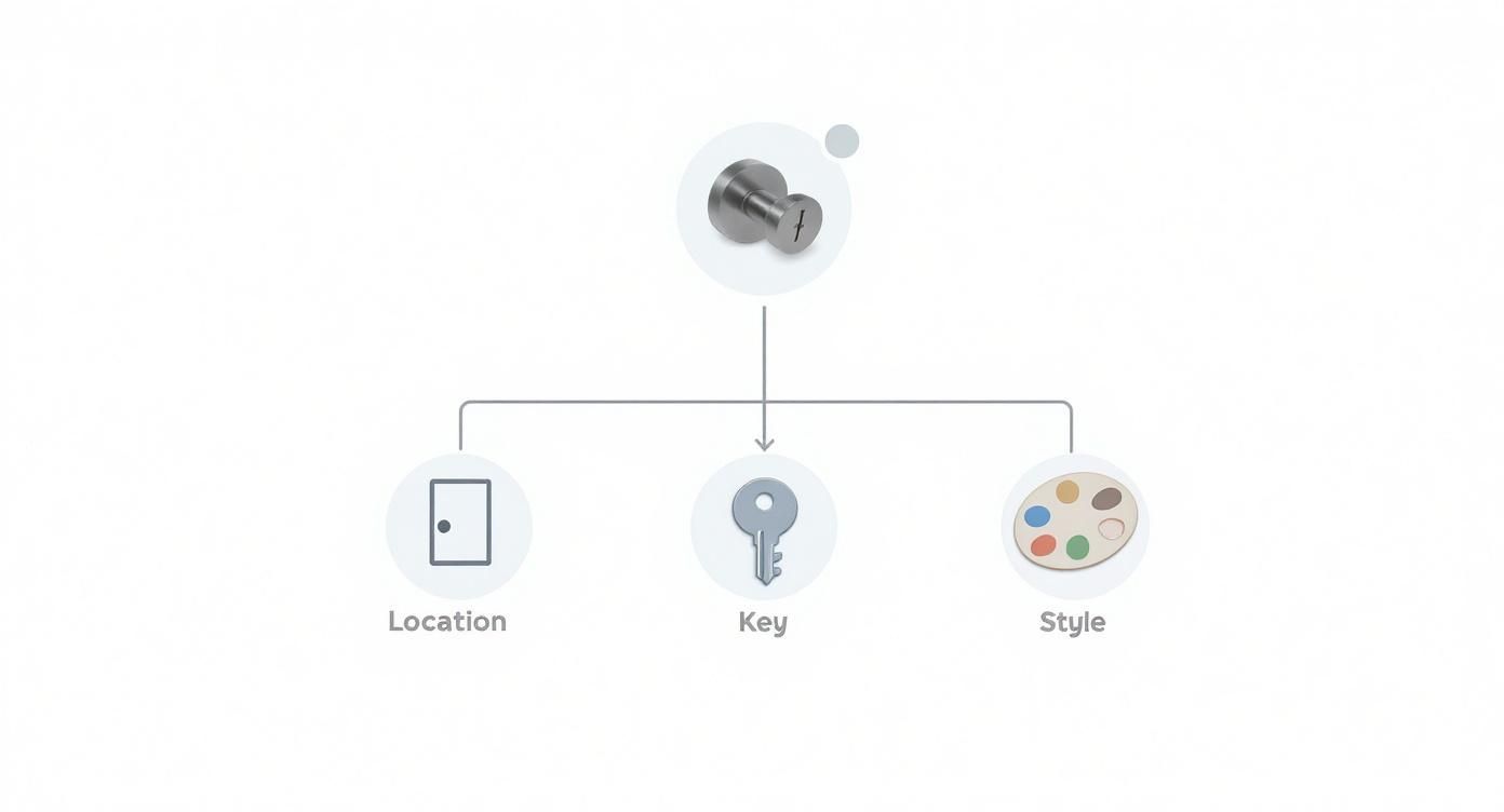 Infographic about metal door handle