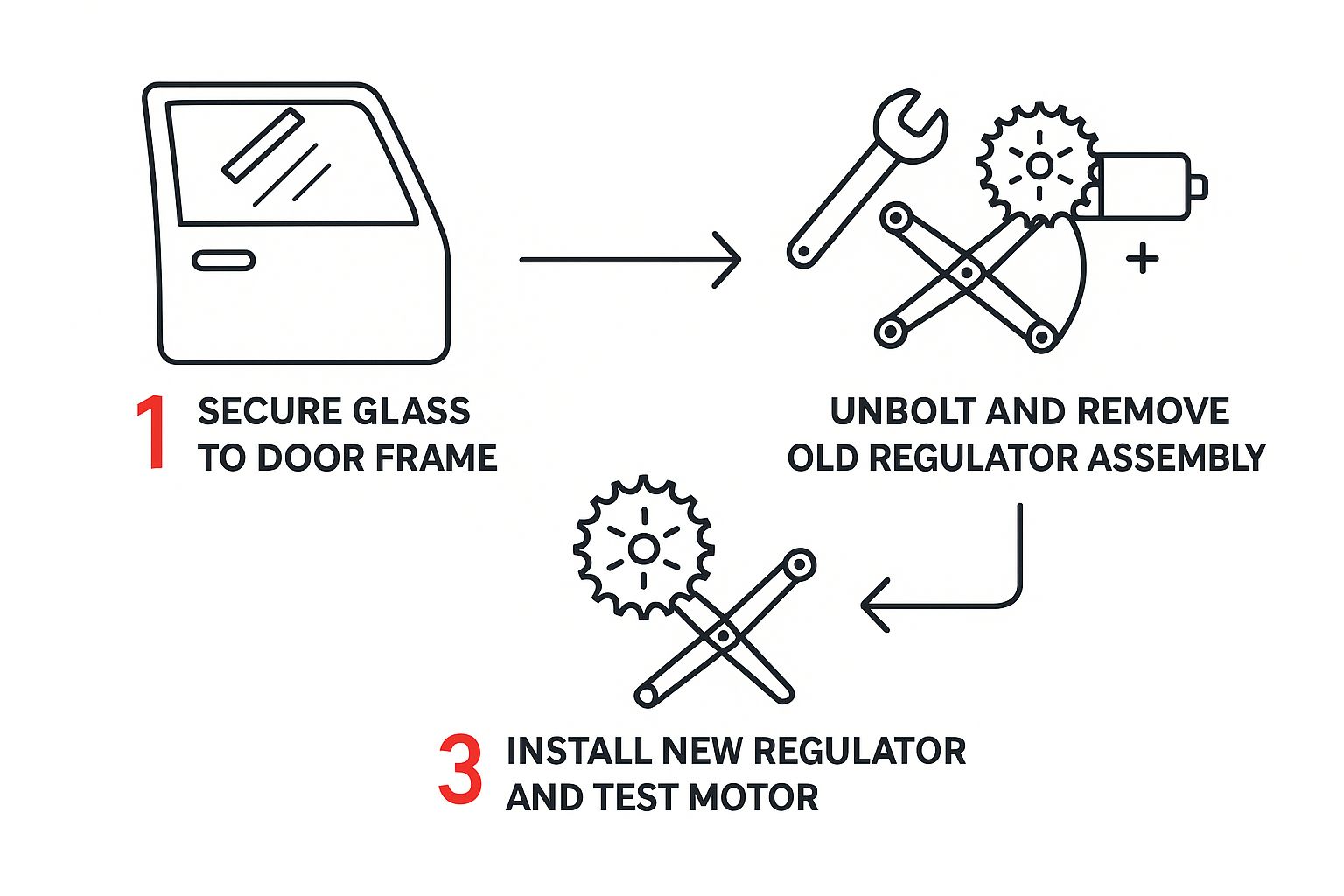 Infographic about how to fix power window