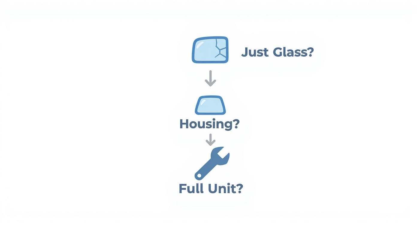 Infographic about side mirror replacement cost