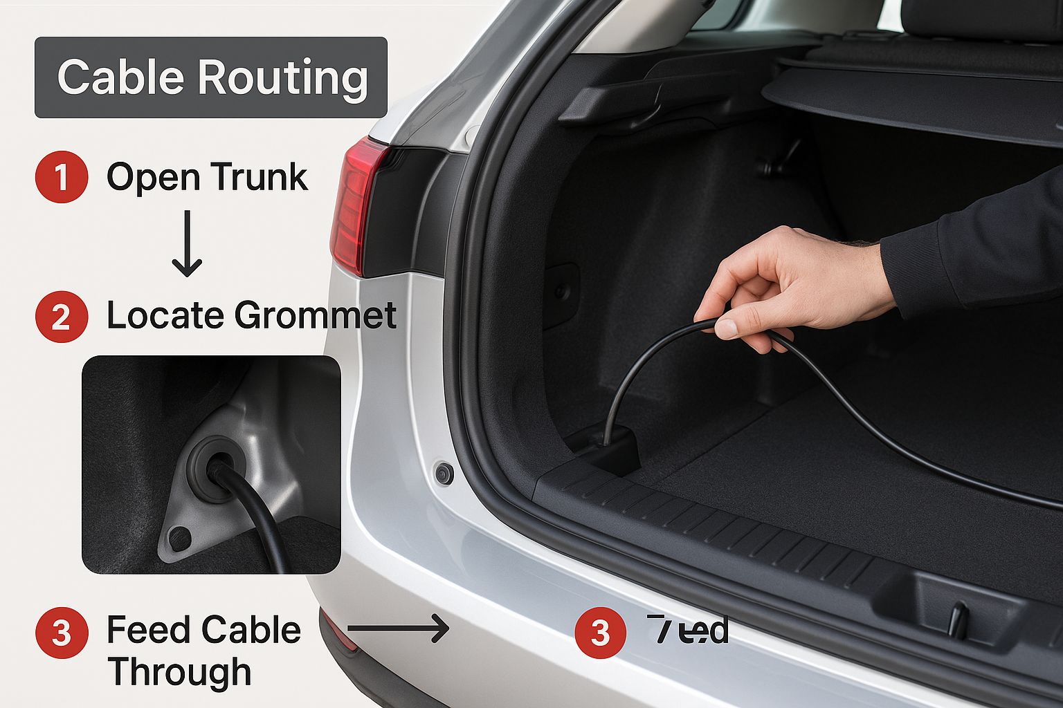 Infographic about how to install backup camera