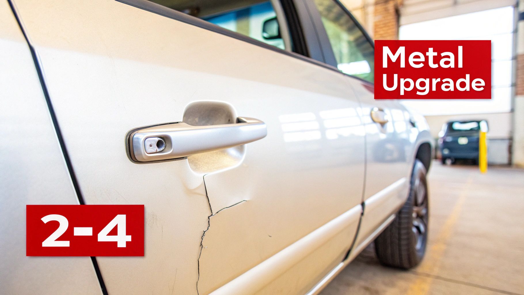 A sleek black metal handle for a door on a modern truck, highlighting its sturdy design.