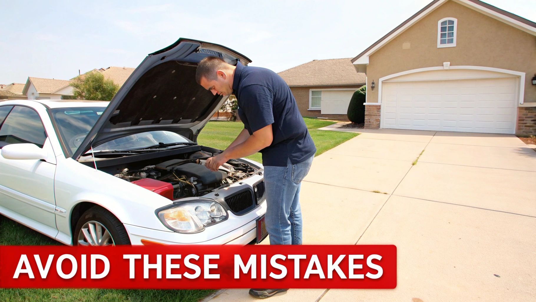 A person carefully inspecting an aftermarket car part before installation