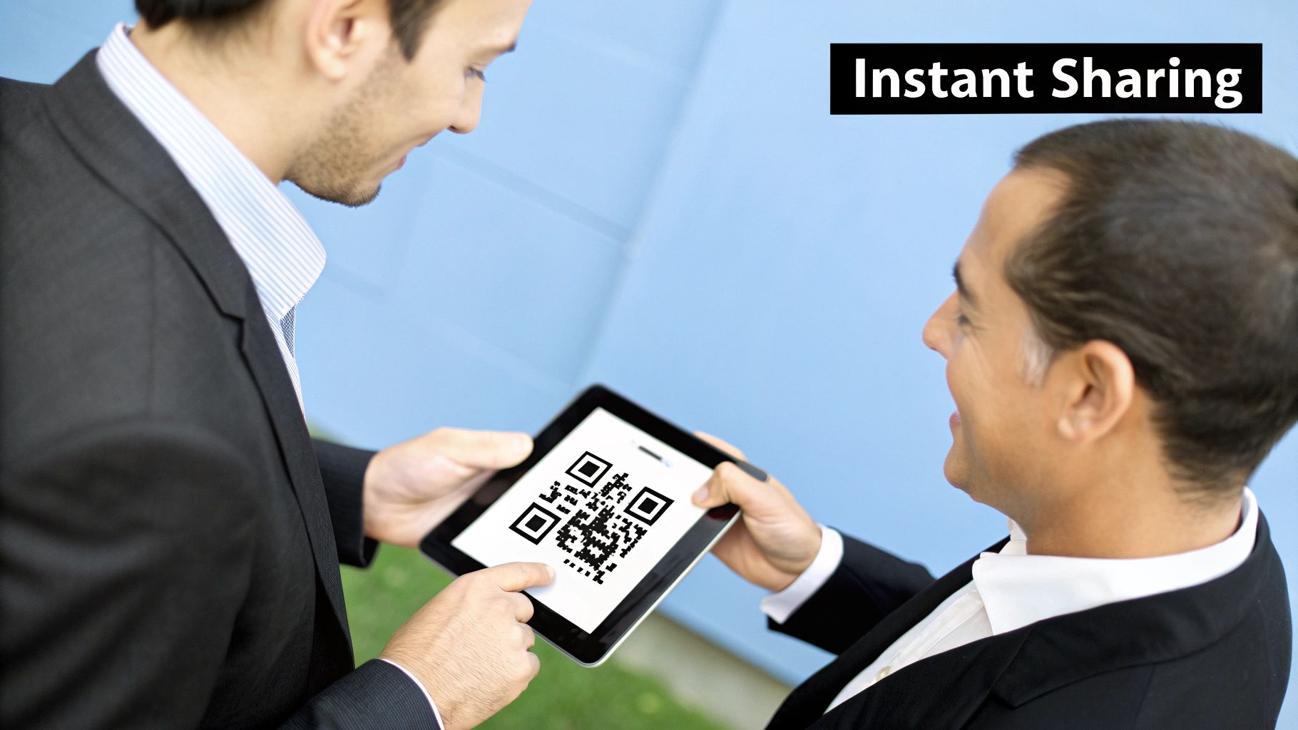 A digital business card displayed on a phone screen, showing a professional and engaging design.