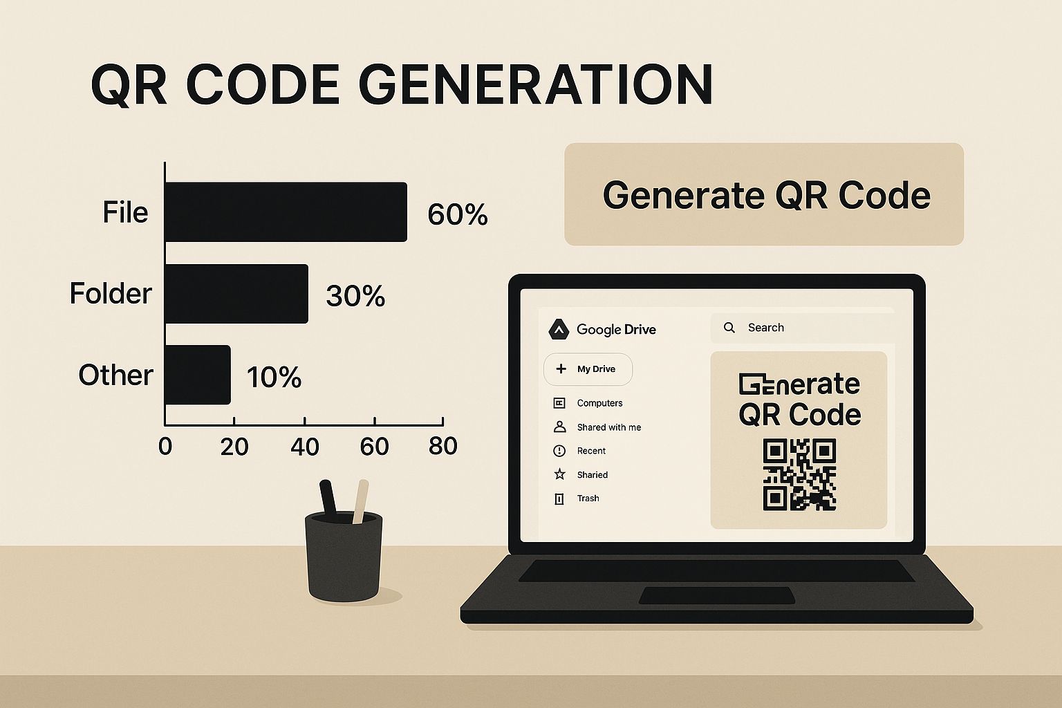 Infographic about qr code google drive