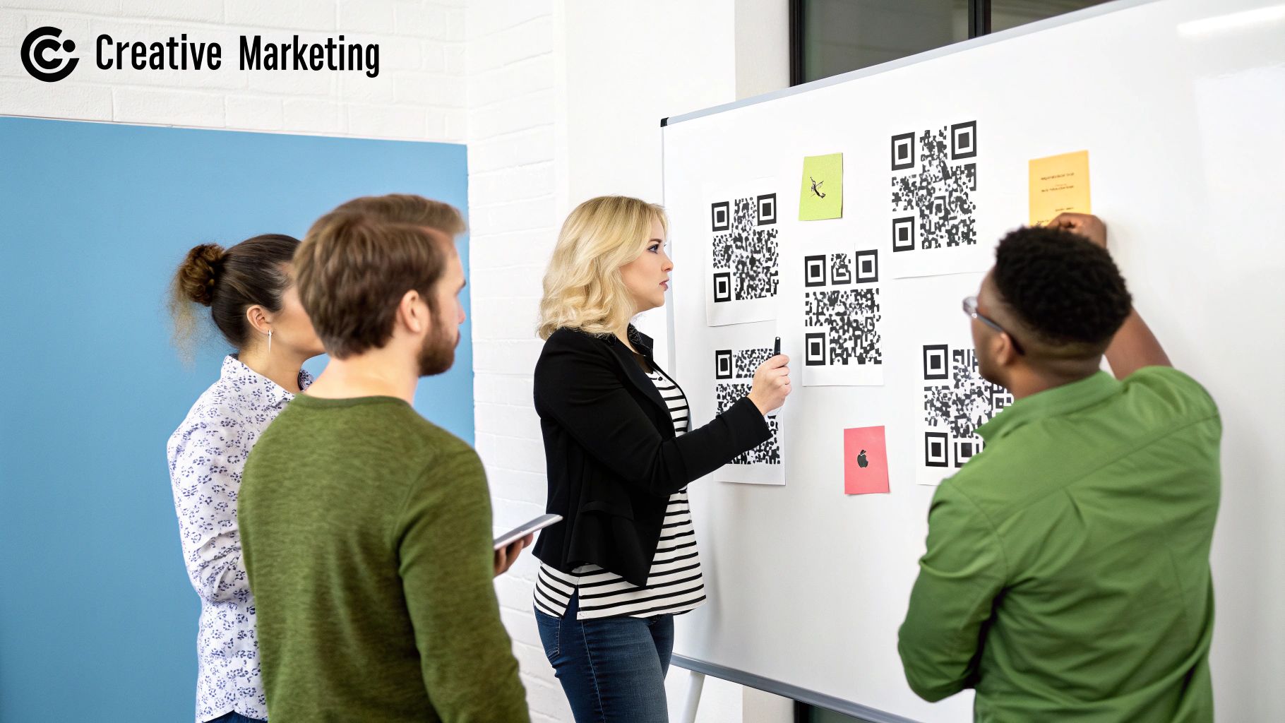 A person managing QR code campaign settings on a laptop screen.