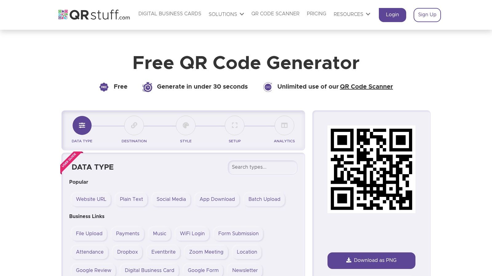 Screenshot of QRStuff Real Estate Edition interface