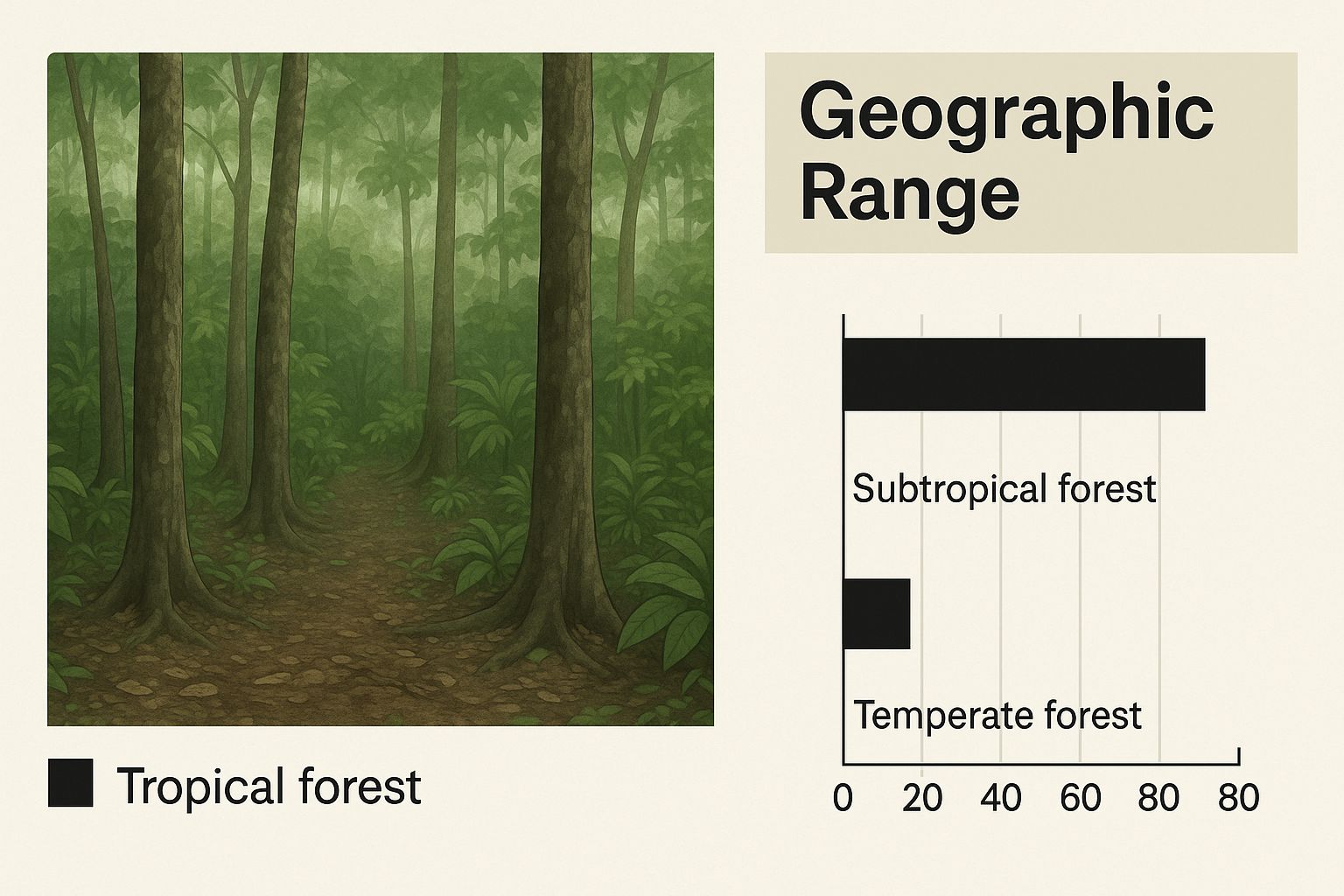 Infographic about capuchin monkey habitat