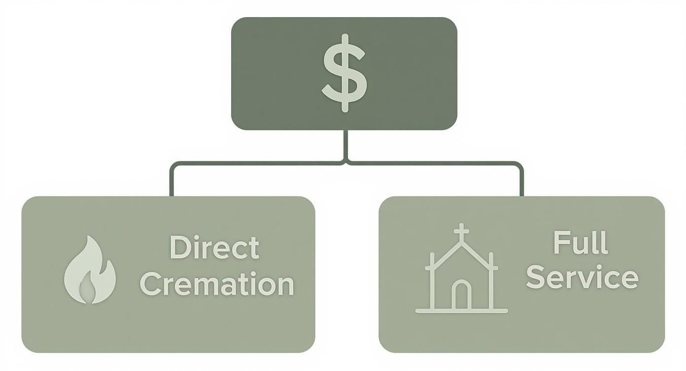 Infographic about how much does it cost to cremate