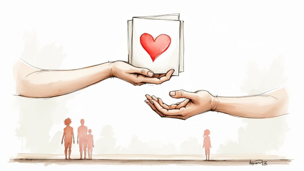 A Compassionate Guide to Organizing Your Important Documents A person organizing important family documents and photos into a binder on a wooden table.