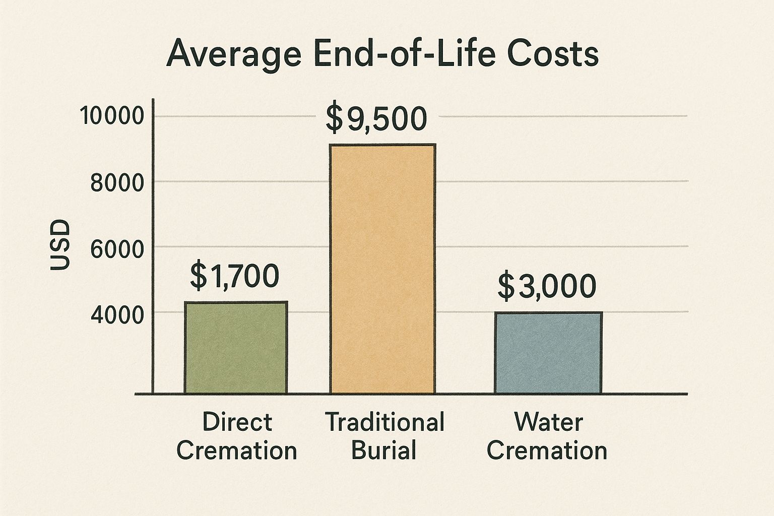 Infographic about how much does a simple cremation cost