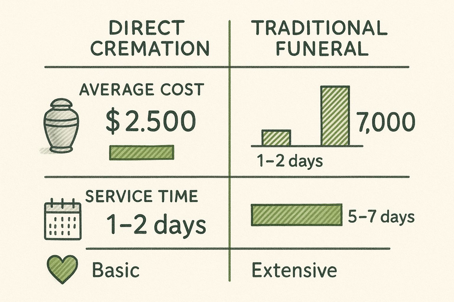 Infographic about direct cremation service