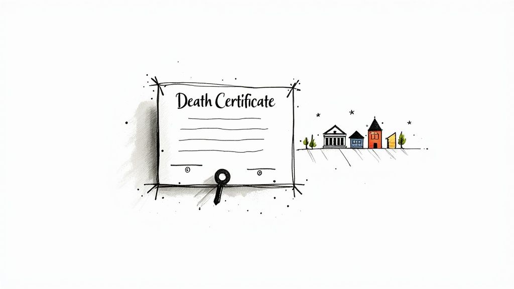 A professional reviewing a formal document in a well-lit office.