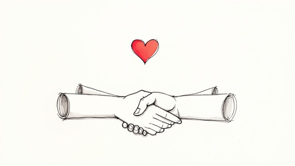 A person's hands gently holding a small seedling, symbolizing planning and care for the future.