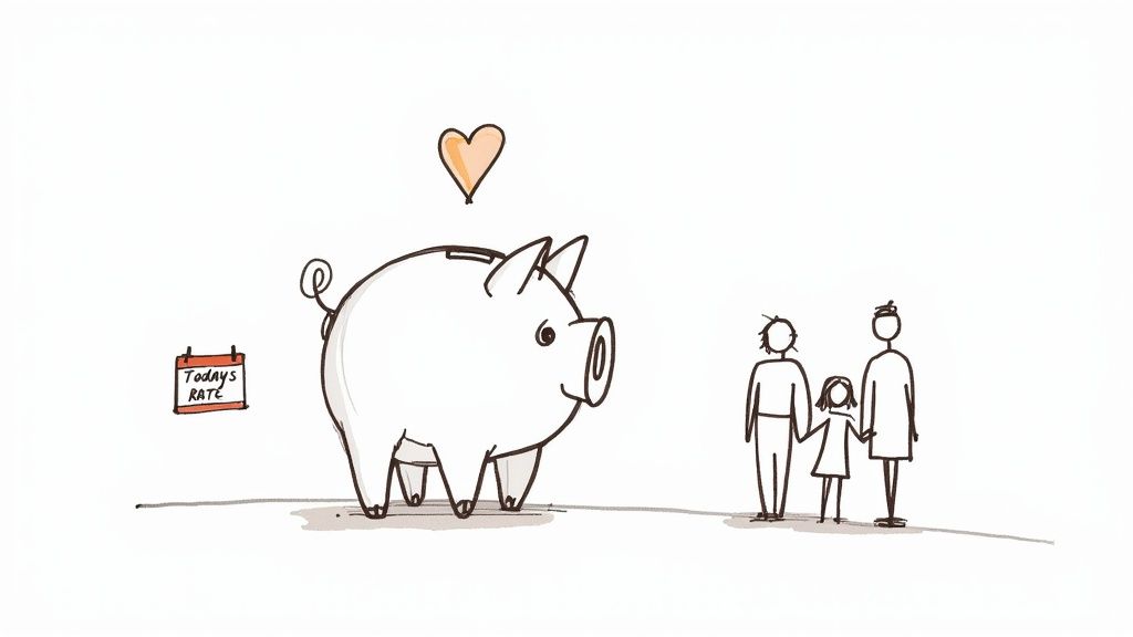 A person signing a pre need insurance contract in a calm, well-lit office.