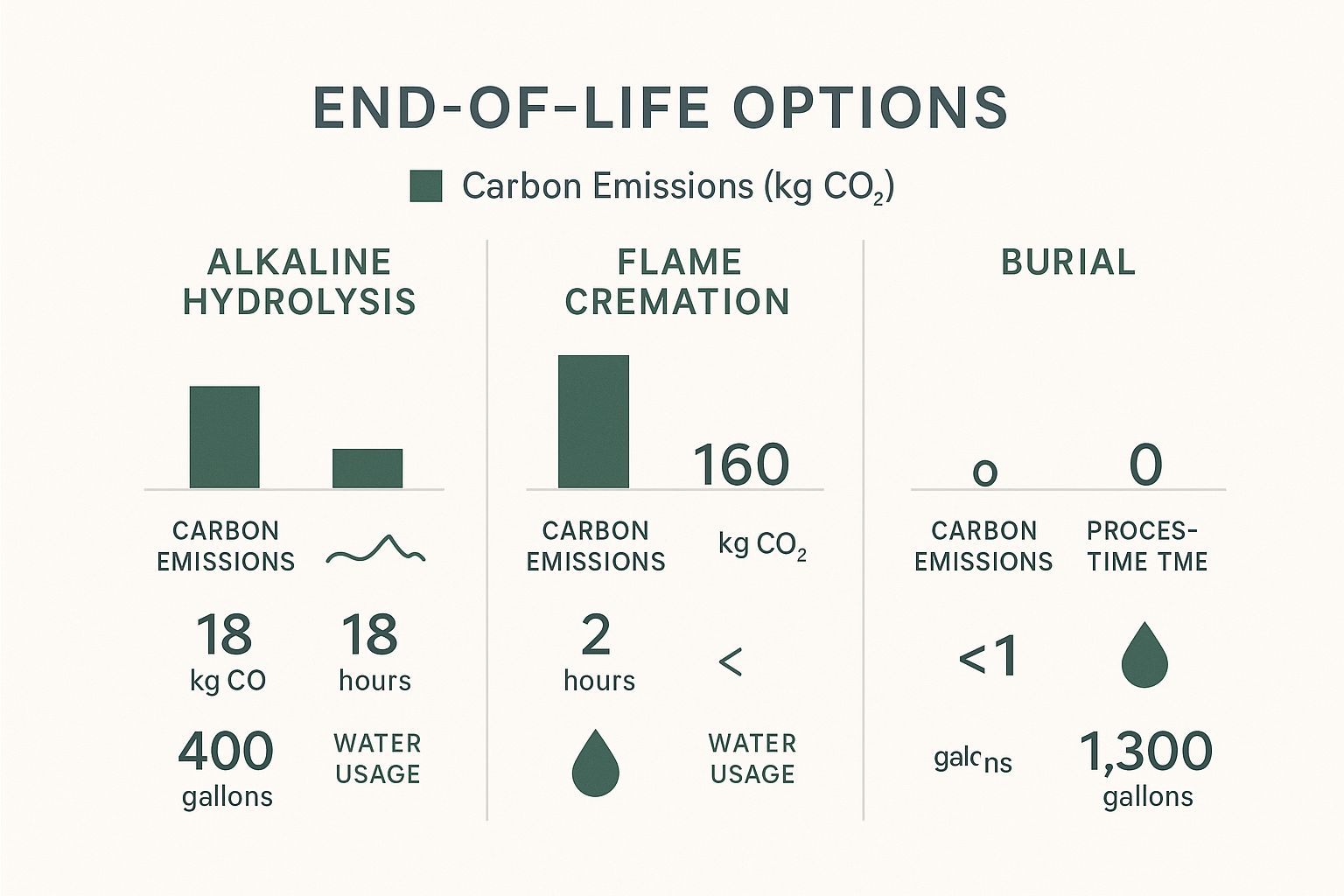 Infographic about alkaline hydrolysis cremation