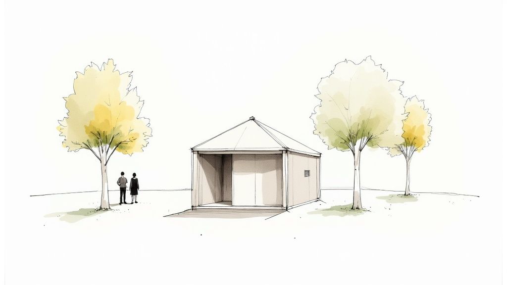 The Real Cost to Get Cremated in Texas A serene, modern crematory interior with soft lighting and clean lines, conveying a sense of peace and dignity.