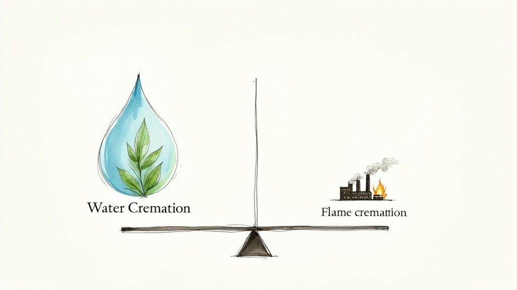 Understanding the True Cost to Be Cremated in Texas A calm, natural setting with green leaves and soft light, representing eco-friendly choices.