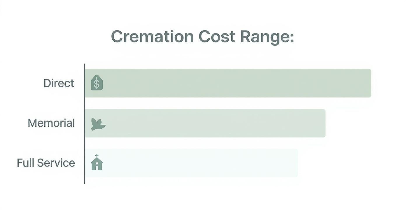Infographic about cremation costs texas