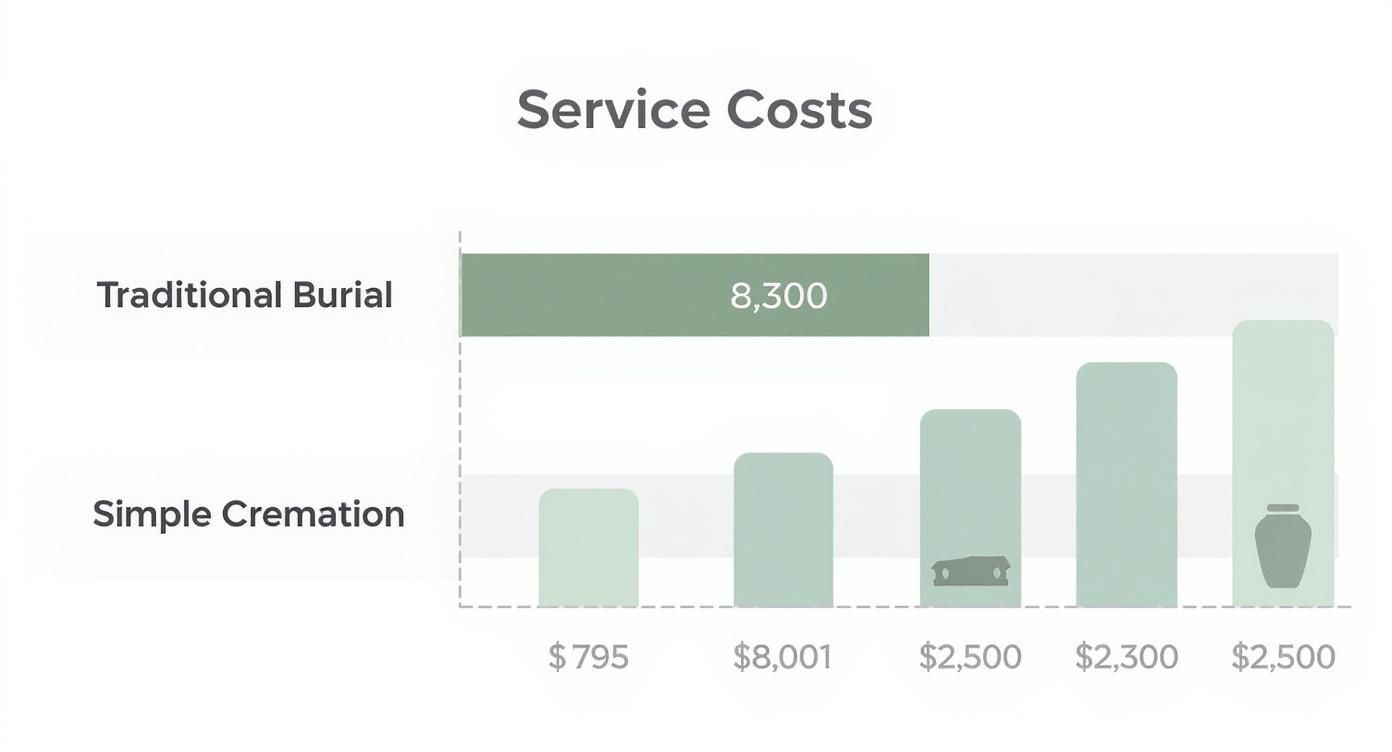 Infographic about cost of simple cremation