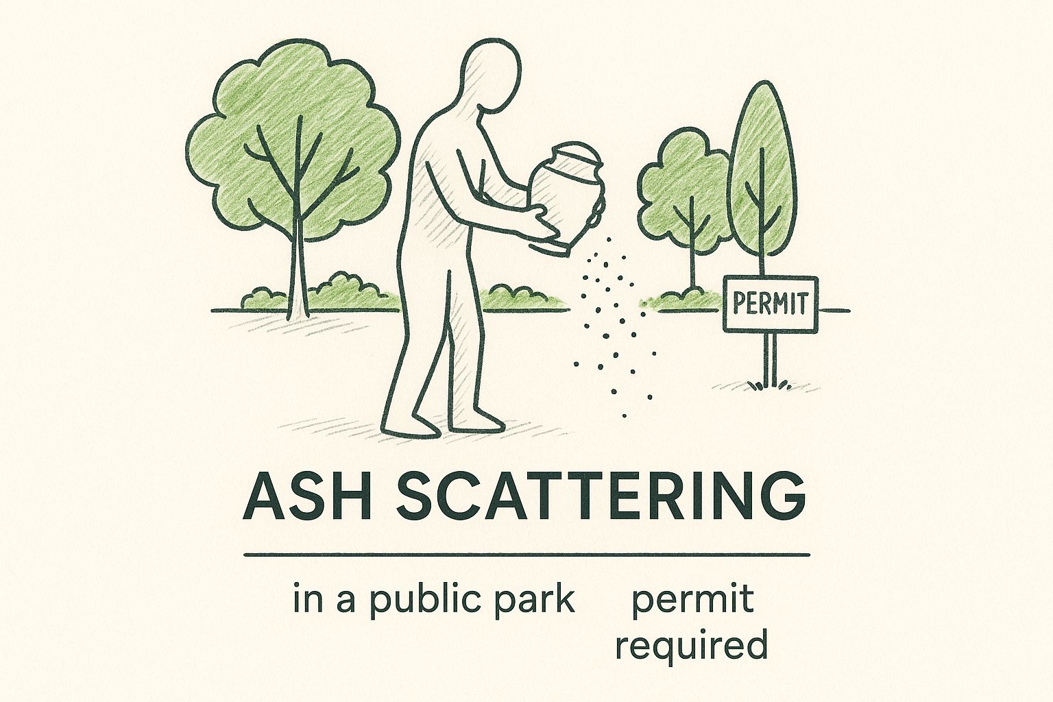 Infographic about where can ashes be legally scattered