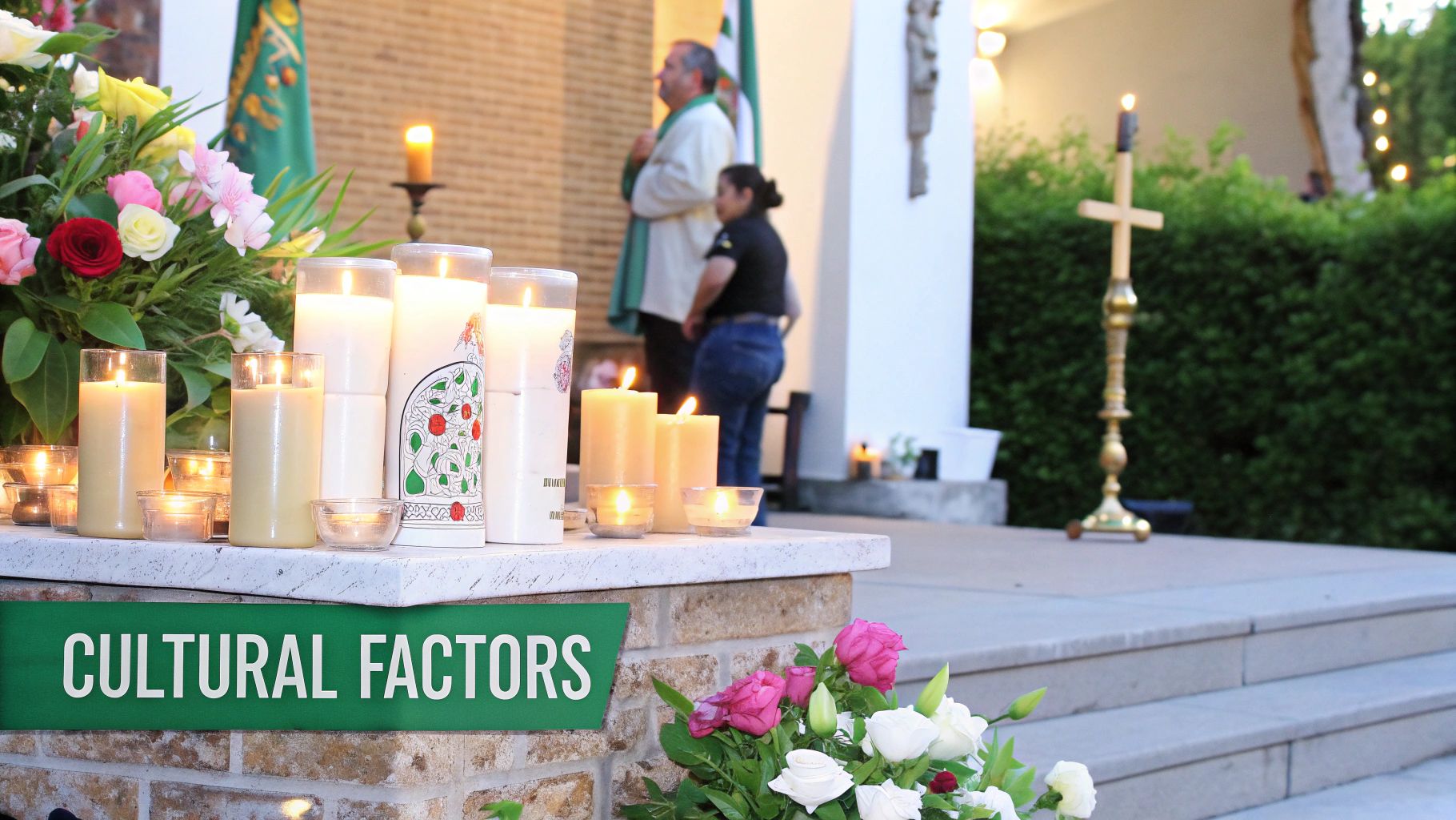 A hand gently holding a small green sapling, with lush forest in the background.