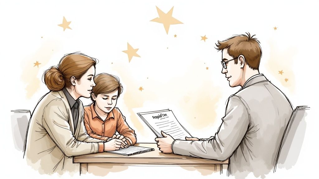 Finding Prepaid Cremations Near Me A Guide for Texas Families A person writing in a planner, signifying making end-of-life arrangements.