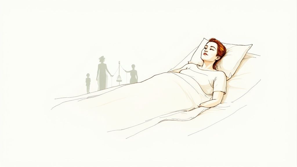 A tranquil image of a hand gently holding a smooth, calming stone, symbolizing peace and spiritual comfort.